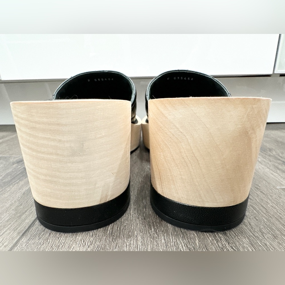 CHANEL WOODEN Platform WEDGES SLIDES. SIZE 42 - Picture 11 of 15